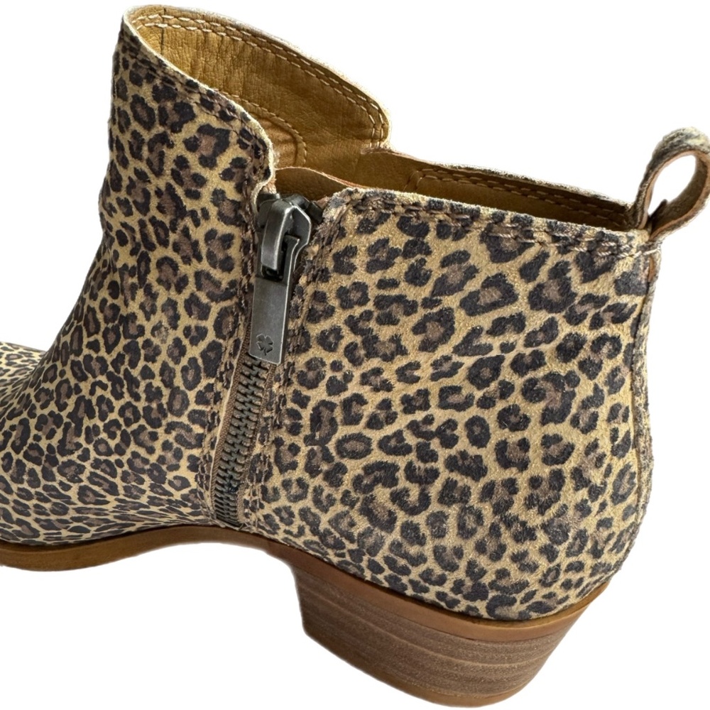 Lucky Brand Leopard Print Basel Ankle Boots Booties - Picture 5 of 8